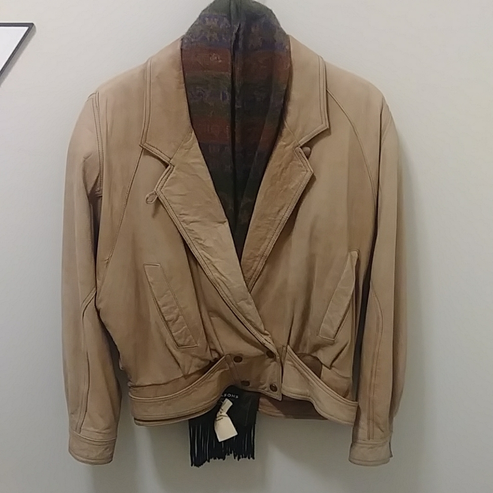 Wilsons Leather Tan Bomber Jacket, Vintage